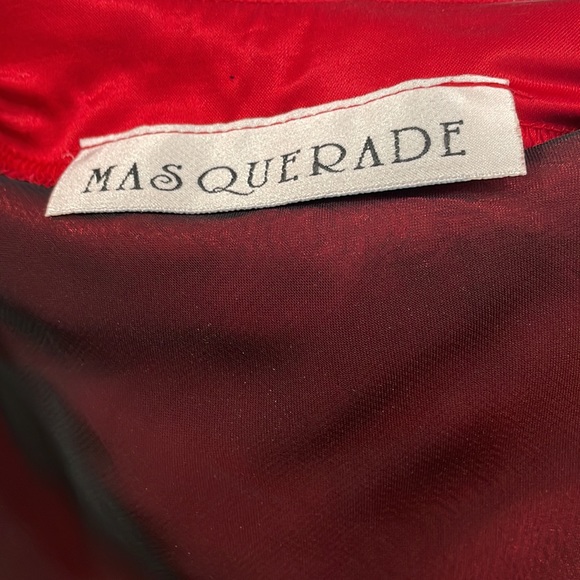 Red and black Evening gown skirt with slits by Masquerade - Picture 3 of 5